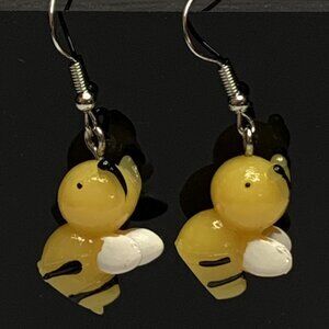 Bee Earring, Gift Idea, Bumble Bee Earring, Silly Animal Earring, Insect Earring